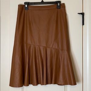 Rebecca Taylor camel faux leather skirt size 8